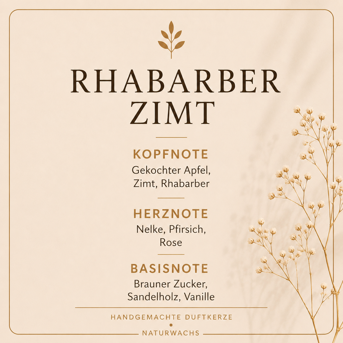 Duftbeschreibung Lumara Duftkerze Rhabarber & Zimt