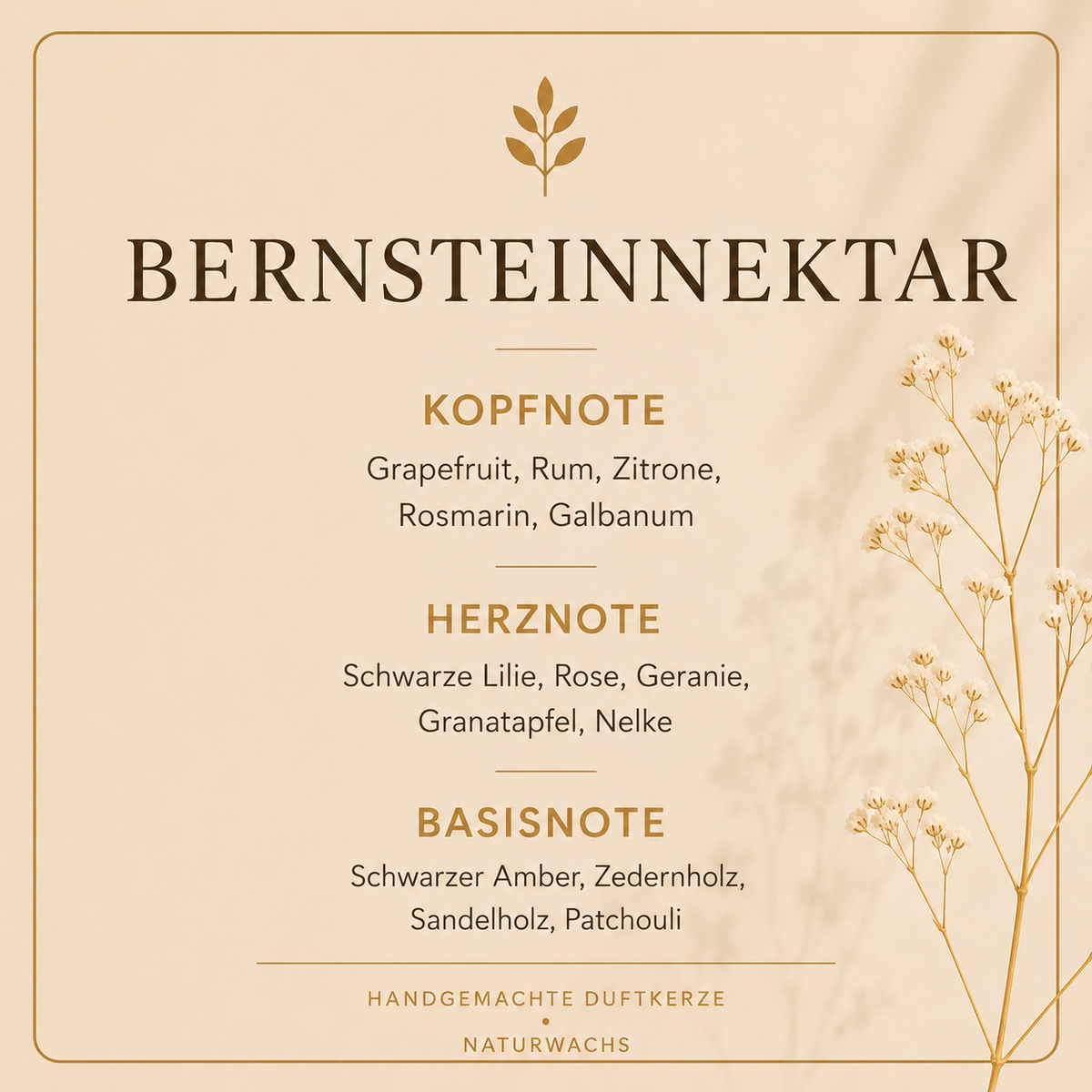 Duftbeschreibung Lumara Duftkerze Bernsteinnektar 