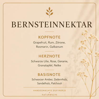 Duftbeschreibung Lumara Duftkerze Bernsteinnektar 