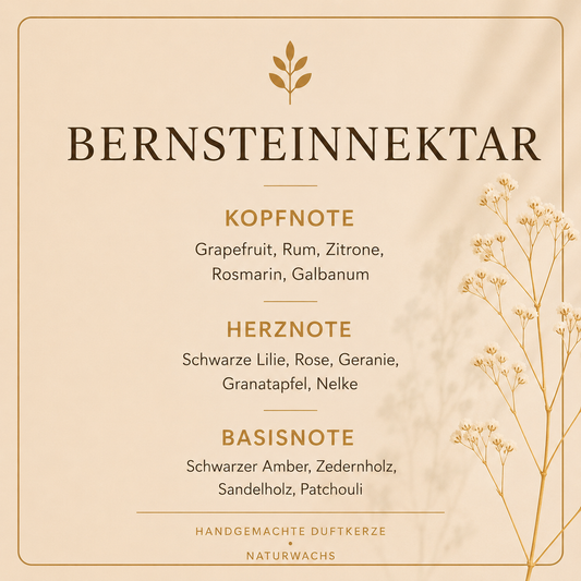 Duftbeschreibung Lumara Duftkerze Bernsteinnektar 
