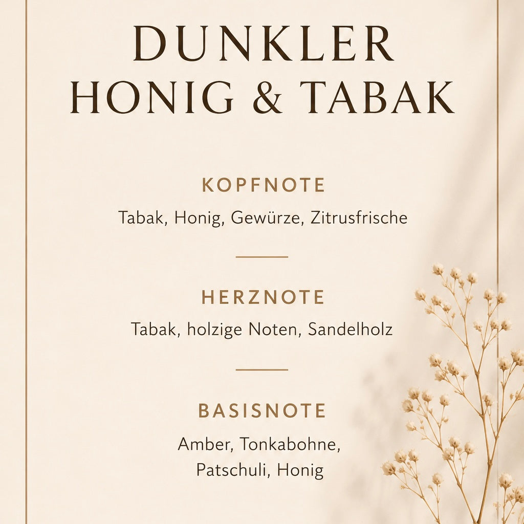 Duftbeschreibung Lumara Duftkerze Dunkler Honig & Tabak