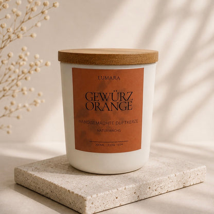 Lumara Duftkerze Gewürzorange mit Holzdeckel